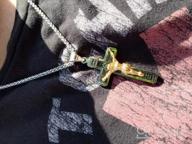 img 1 attached to HZMAN Stainless Steel Catholic INRI Cross Crucifix Pendant Necklace with Gold and Silver Tone Accents and 22+2 Inch Chain for Men and Women review by John Walker