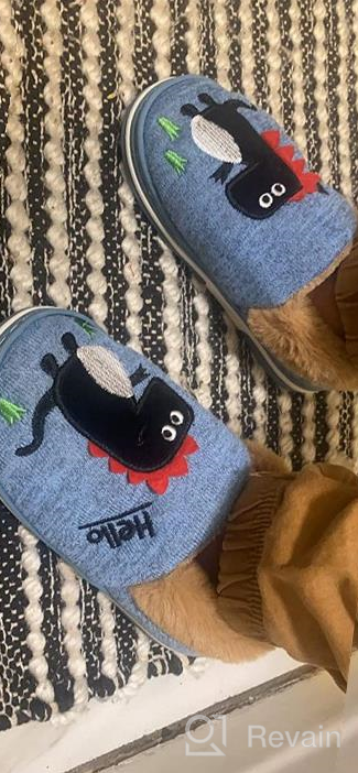 img 1 attached to 🦖 Cozy Dinosaur Indoor Slippers: Winter Anti-Slip Shoes for Boys review by Brian Avila