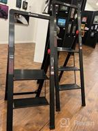 img 1 attached to INTERTOOL Premium Ultra Thin 2 Step Ladder With 330 Lbs Capacity, Anti-Slip Pedals, & Safety Handrail Grip - Lightweight & Portable Aluminum Folding Stool For Heavy Duty Jobs - Black Slim LT08-5002 review by Jason Khadka