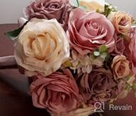 img 1 attached to Dusty Rose & Ivory Artificial Flower Wedding Bouquet - Perfect For Wedding Party, Church, Home Decor And Tossing By HiiARug review by Eric Fuego