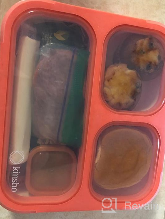 img 1 attached to Purple Kinsho Lunch Containers - Portion Control Bento Box Set For Women, Kids And Adults, Leak-Proof Snack Containers With Lids, 4 Cups Lunch-Box For Boys And Girls review by Sanai Rosario