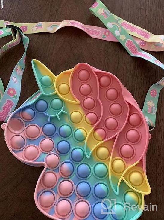 img 1 attached to Unicorn Fidget Fun With I-FSK Pop Purse: Crossbody Bubble Popit Handbag For Girls, Perfect Unicorn Gift For Birthdays And Playtime! review by Robert Wood