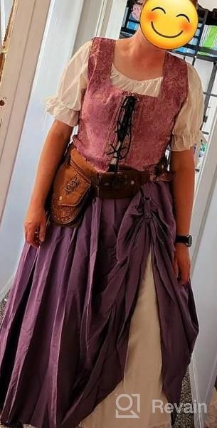 img 1 attached to Medieval Wench Pirate Renaissance Cosplay Costume Reversible Peasant Bodice review by Tom Tucker