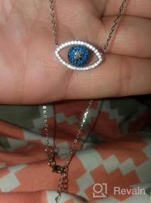 img 5 attached to 👁️ Sterling Silver Evil Eye Necklace Pendant: Symbolic Protection with Simulated Diamonds and Blue Sapphire - 17.5 Inch