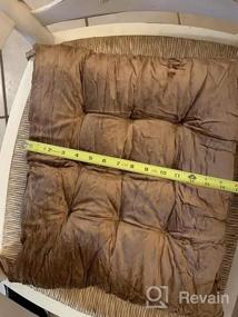 img 6 attached to ELFJOY Набор из 4 квадратных подушек для стульев, подушки для сидений в помещении, подушки с завязками, толстая мягкая подушка для сидения для кухни, обеденного офисного стула (18 ", бордовый1)