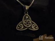 img 1 attached to Stainless Steel Triple Moon Goddess Necklace with 18K 🌙 Gold Plating - Wiccan Jewelry for Women, Personalized & Delicately Packaged review by Brian Batiste