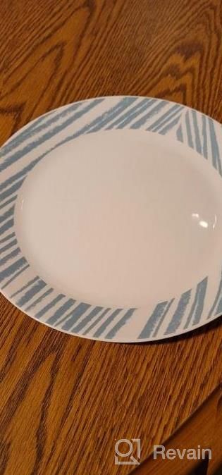 img 1 attached to Geometrica Corelle Everyday Expressions 12-Pc Dinnerware Set For Service Of 4 - Durable, Eco-Friendly Higher Rim Glass Plates And Bowls - Microwave And Dishwasher Safe review by Amber Leigh
