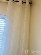 img 1 attached to MIUCO White Sheer Embroidery Trellis Design Grommet Curtains 95" Long For French Doors - 2 Panels (2 X 37" Wide) review by Shane Ryder