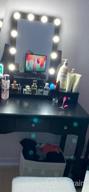 img 1 attached to Get Ready In Style: CHARMAID Lighted Vanity Set With Dimmable Bulbs, Spacious Storage And Cushioned Stool In Coffee review by Chris Maurer