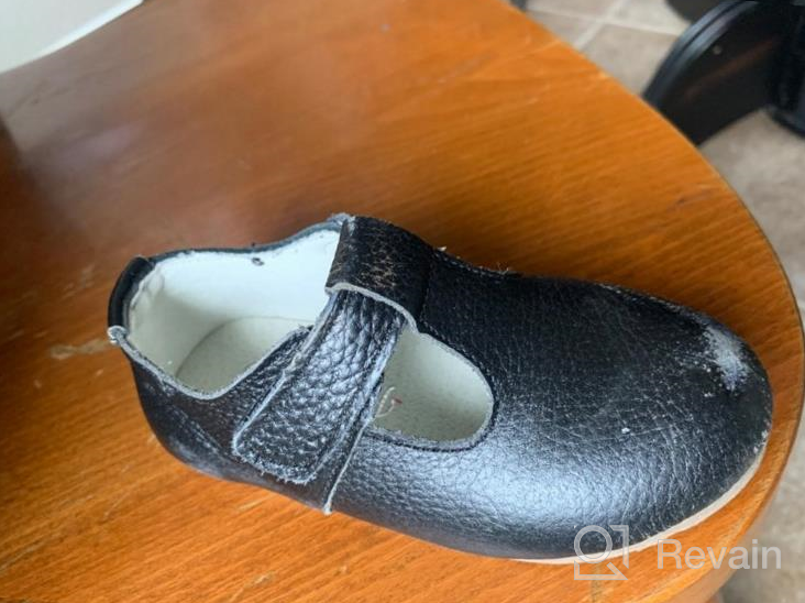 img 1 attached to DADAWEN Child's T-Shaped Leather Flats: Stylish Toddler Girls' Shoes review by Bryan Finken