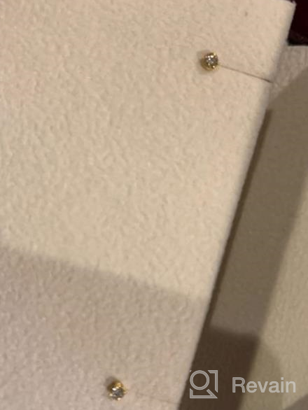img 1 attached to 💎 Rose Gold Diamond Stud Earrings - Authentic 14K Gold, 0.06 ct t.w. - Perfect Gift for Women, Girls, Teens & Kids - With Gift Box & Authenticity Cards review by John Wood