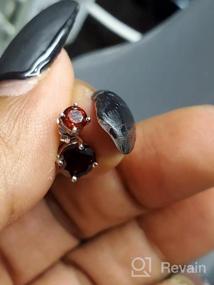 img 4 attached to Sterling Silver Round-Cut Garnet Solitaire Stud Earrings - Perfect for Women and Teen Girls