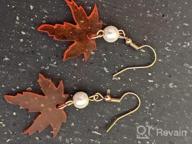 img 1 attached to FUTIMELY Red Maple Leaf Earrings,Christmas Earrings For Women'S Girls,Thanksgiving Jewelry,Long Tassels Pearl Drop Dangle Earrings review by Danielle Jenkins