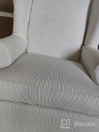 img 1 attached to Form-Fitted Sage Jacquard Wingback Chair Covers - Set Of 2 With Base And Cushion Covers, Stretchy And Soft Furniture Slipcovers For Wing Chairs By H.VERSAILTEX review by Kyle Gilbert