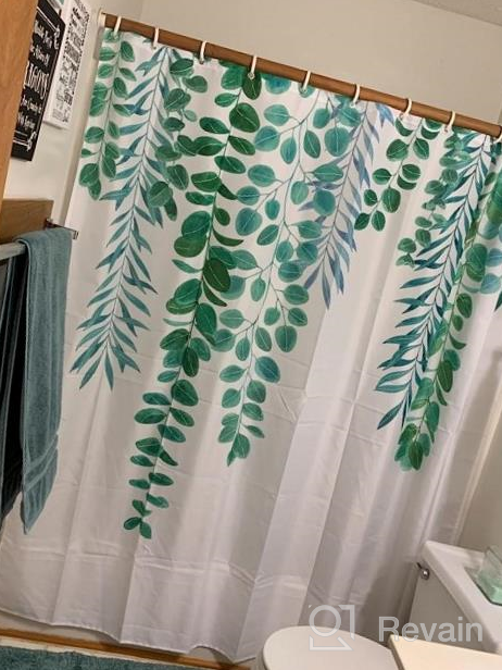 img 1 attached to Tropical Palm Tree Shower Curtain With Green Leaf Design - Botanical Nature Bathroom Decor Set, Includes 12 Hooks – Sage Shower Curtain For Bathrooms, 72" X 72" Inches review by Ryan Vaughn