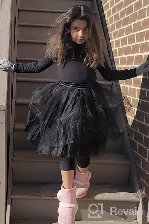 img 1 attached to 💃 5-Layer Fluffy Tulle Skirt Tutu Dancing Dress with Ribbon for Girls by Zcaynger review by Justin Frazier