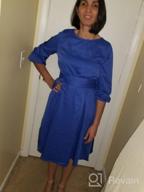 img 1 attached to Elegant Women'S Audrey Hepburn Style Midi Dress With Puff Sleeves, Belt, And Pockets - Perfect For Any Occasion review by Michael Maes