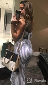 img 8 attached to Alelly Women'S Summer Striped Jumpsuits Tie Back Sleeveless Wide Long Pants Rompers With Open Back
