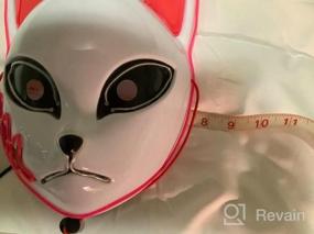 img 5 attached to Светодиодная страшная очищающая маска для Хэллоуина, косплея, маскарадных вечеринок и подарков - Костюм на Хэллоуин AnNido для мужчин, женщин и детей