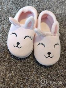 img 7 attached to Seannel Kids Cartoon Plush Slippers: Cozy Memory Foam Slip-on House Shoes for Boys and Girls - Bedroom Indoor/Outdoor Toddler Footwear