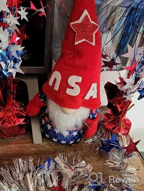 img 1 attached to Set Of 2 American Patriotic Gnome Decorations For 4Th Of July And Memorial Day - Handmade Plush Swedish Tomte Christmas Gnomes, Perfect Gifts For Women And Newly Naturalized US Citizens review by Kelley Perkins