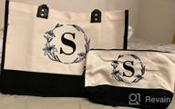 картинка 1 прикреплена к отзыву Personalized Canvas Tote Bag With Monogram Embroidery And Leather Handle - Ideal Birthday Gift For Women By BeeGreen от Trey Samuels