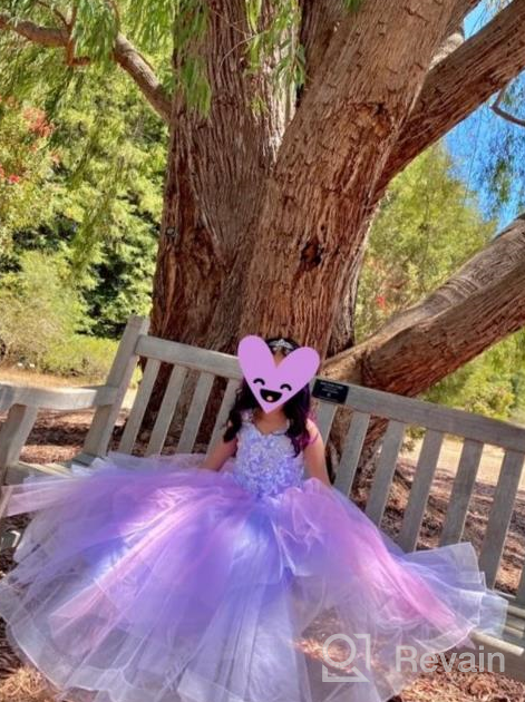 img 1 attached to 🌈 Lace Tulle Rainbow Flower Girls Dress with Spaghetti Straps for Birthday Party Princess Ball Gowns review by Joseph Mathis