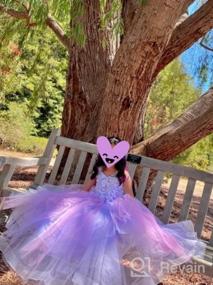 img 8 attached to 🌈 Lace Tulle Rainbow Flower Girls Dress with Spaghetti Straps for Birthday Party Princess Ball Gowns