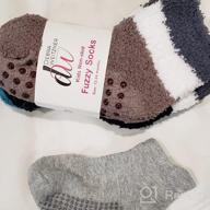 img 1 attached to 6 Pairs Of Warm Fuzzy Non Skid Slipper Socks For Kids By Debra Weitzner - Toddler Gripper Socks review by Kristin Thomas