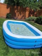img 1 attached to Full-Sized Inflatable Swimming Pool For Family Fun - Heavy Duty Above Ground Pool For Kids, Adults, And Outdoor Backyard Pool Parties - 118” X 72” X 22” By QPAU review by Jon Dugan