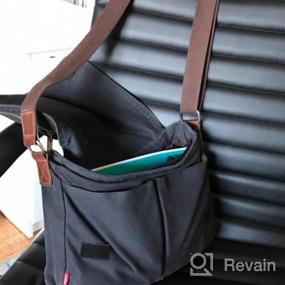 img 7 attached to Маленькая сумка-мессенджер для мужчин и женщин: повседневная работа, холщовая сумка, сумка для книг для школы/путешествий/кемпинга