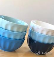 img 1 attached to 26 Oz Ceramic Fluted Bowls Set Of 6 - Dishwasher & Microwave Safe For Cereal, Salad, Pasta And Soup review by Tiffany Staley