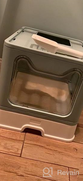 img 1 attached to Top Entry Large Cat Litter Box With Lid, Scoop, Brush, Grooming Glove, Drawer Structure - ROCCS Smell Proof, Anti-Splashing, Easy Cleaning, Light Grey Cat Toilet Potty For Adult Cats review by Justin Reese