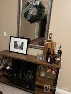 картинка 1 прикреплена к отзыву Деревенский коричневый винный бар со съемной стеклянной и винной стойкой, буфетом и шкафом для спиртных напитков с сетчатой ​​дверью. Идеально подходит для гостиной, кухни и столовой от Kaushik Inlawker
