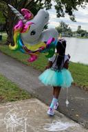 img 1 attached to Girl's Unicorn Birthday Outfit: Tutu Dress, Birthday Girl Shirt, and Headband review by Wendy Jackson