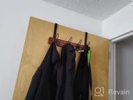 img 1 attached to Bamboo Over The Door Hooks With 4 Adjustable Tri Hooks For Hanging Clothes, Hats, Bags - Heavy Duty Wall Mounted Coat Rack No Drilling Natural Finish Towel Rack For Bathroom review by Carlos Henley