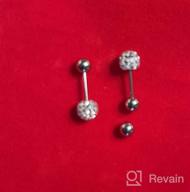 img 1 attached to ZHYAOR 20G Earring Set for Women and 💎 Girls with Sensitive Ears, Screw-back Tragus and Cartilage Jewelry review by Jennifer Ford