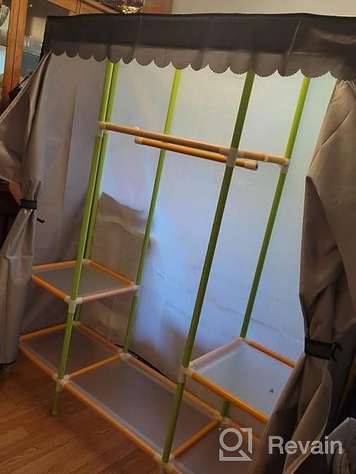 img 1 attached to Maximize Closet Space With YOUUD Portable Wardrobe Organizer – 3 Shelves, 3 Rods, Easy Assembly review by Jasmine Hart