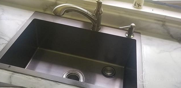 img 1 attached to ROVATE 15X17 Inch Top Mount Black Bar Sink - Handmade Single Bowl T-304 Stainless Steel Sink With Basket Strainer For Kitchen Prep review by Marc Sortijas