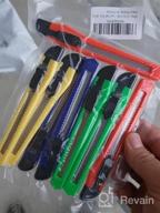img 1 attached to 9MM Wide Blade Utility Knife Box Cutters (4 Colors) - Retractable, Compact & Extended Use For Heavy Duty Office, Home, Craft Arts & Hobby Projects. review by Dick Grayson