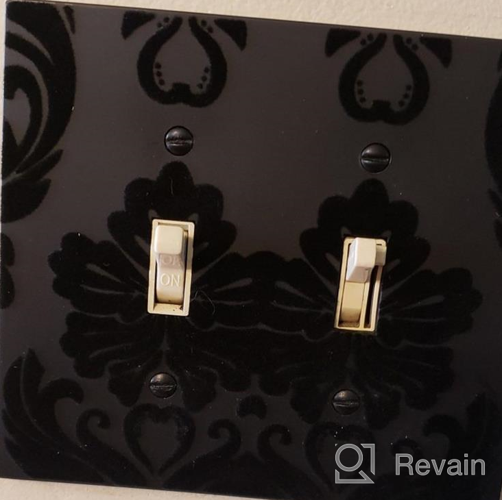 img 1 attached to Upgrade Your Home With The Stylish Amerelle Damask Double Rocker Wallplate In Black review by Marcus Barlow