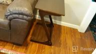 img 1 attached to Versatile And Stylish: Nnewvante White Bamboo TV Tray Table On Wheels - Perfect For Small Spaces! review by David Silva