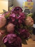 img 1 attached to Beautiful Gold Artificial Peony Bouquet For Home Decor, Weddings & Christmas! review by Carmen White