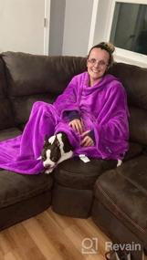 img 7 attached to Warm And Cozy Winthome Wearable Blanket With Sleeves: Ideal For Adults, Available In Grey (55.1"X78.7")