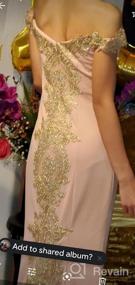 img 5 attached to Off Shoulder Long Gold Lace Applique Mermaid Prom Dress Formal Evening Gowns