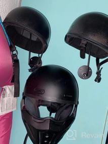 img 6 attached to Черный 3-х комплектный настенный держатель для шлема с крючками для мотоциклетных аксессуаров, пальто, шапок и кепок - TIHOOD