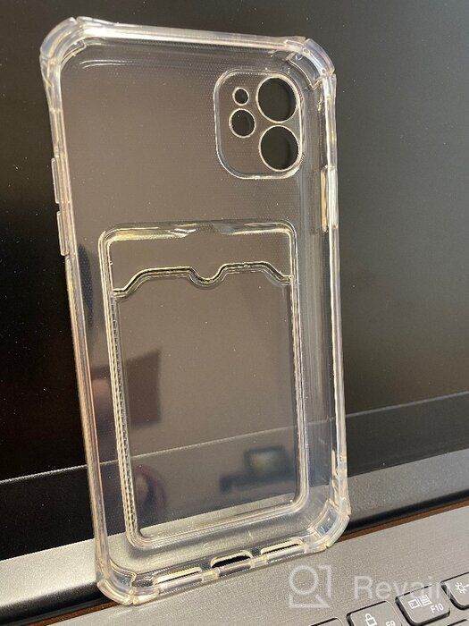 img 1 attached to 📱 AV-Retail Silicone Transparent Case with Card Pocket for iPhone 11: Reinforced Shock Proof Protection review by Aneta Krzyszto ᠌