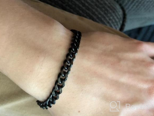 img 1 attached to Unisex Chic Curb Chain Bracelet - Perfect for Men and Women review by David Lambert