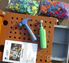 img 7 attached to Educational Insights Design & Drill My First Workbench, Drill Toy, STEM & Construction, 125 Pieces, Ages 3+