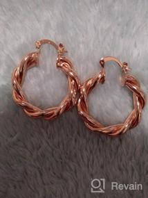 img 7 attached to 💃 Stylish 14K Gold Plated Hoop Earrings for Women - Twisted Gold Chunky Hoops, Lightweight & High Polished Jewelry Ideal for Girls